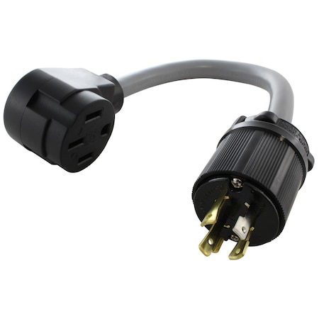 Ac Works Plug Adapter, STW, 14-50R, L14-30P, 1.5 ft., Gray EVL1430MS-018